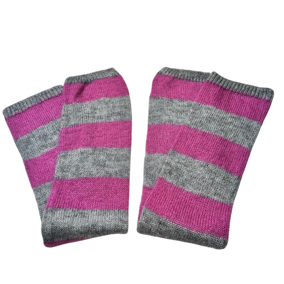 Vintage 90's Pink Gray Stripes Leg Warmers - Picture 8 of 8